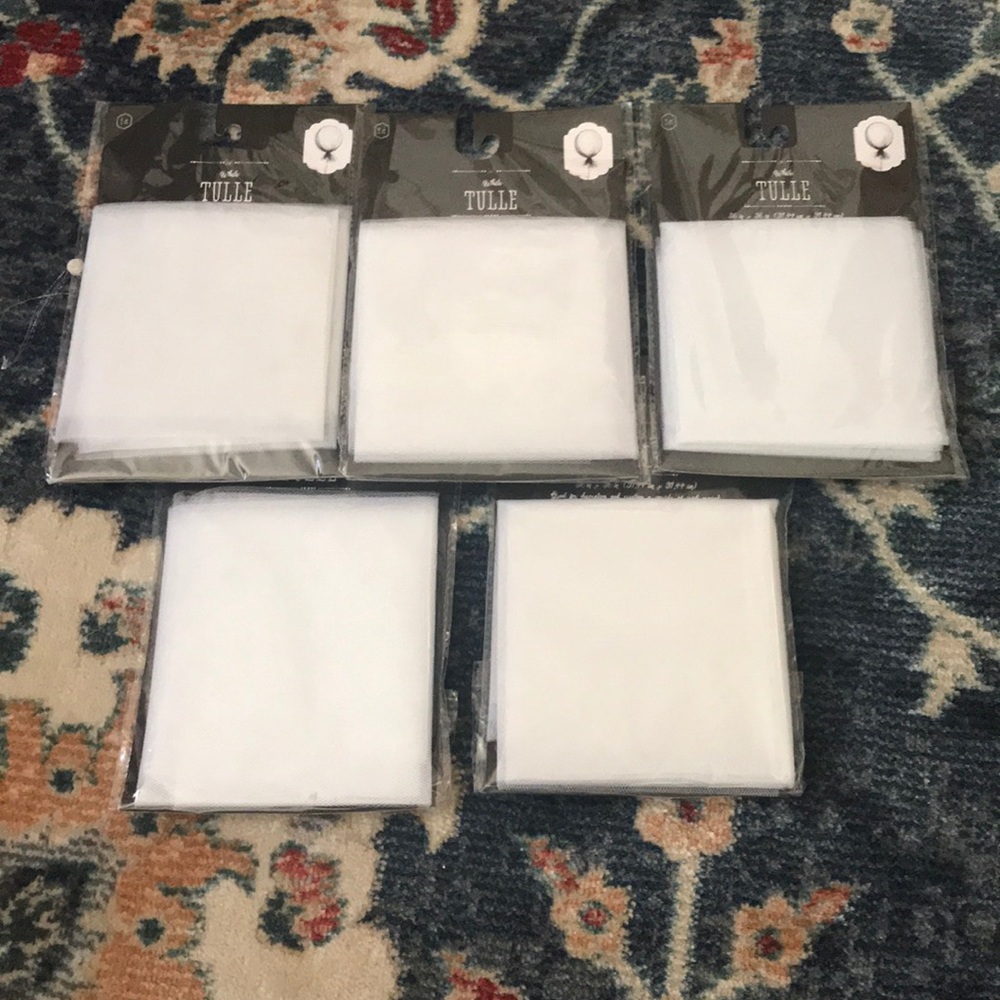 White Tulle Packs Set of 5